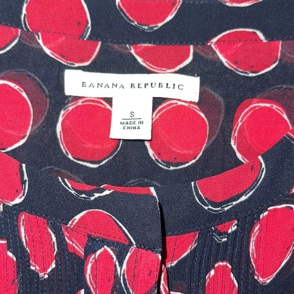 Sheer Banana Republic Navy/Pink Flowy Blouse - Picture 9 of 16